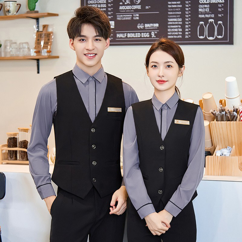 酒店KTV工作服马甲套装餐饮西餐厅饭店火锅店收银女服务员工装男
