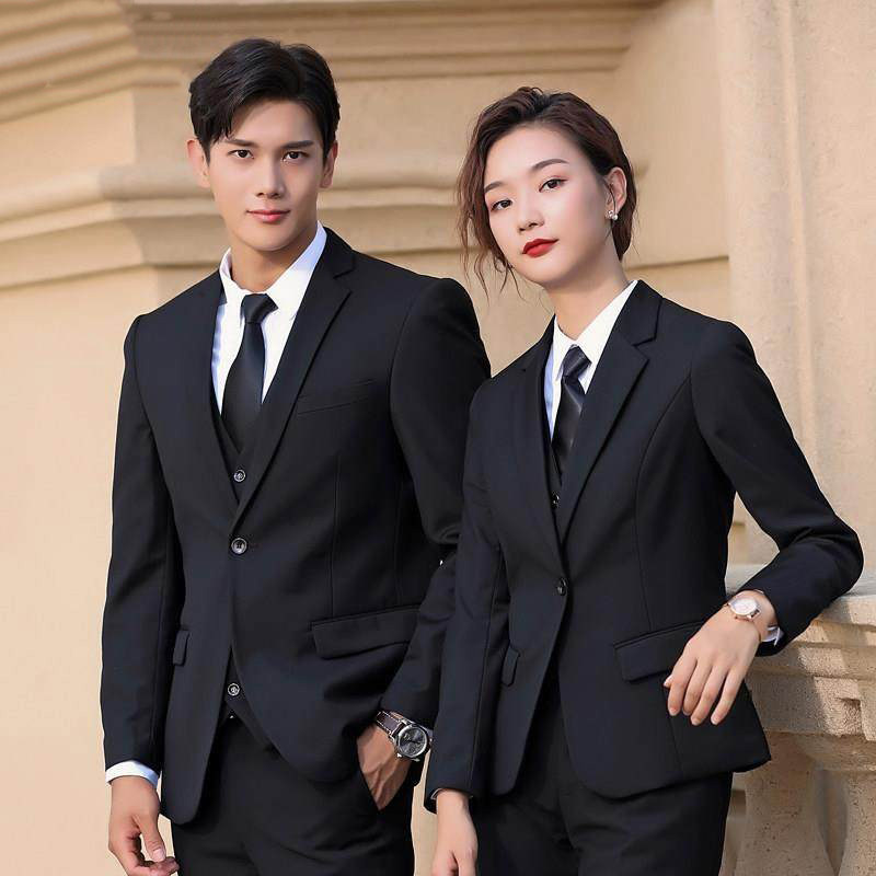 职业西装外套女士黑色西服套装公务员银行工作服商务气质面试正装