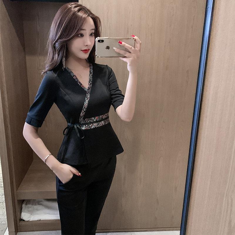 2025新款足疗女服 足浴按摩工作服伊雅逸养生工服 SAP养生服套头