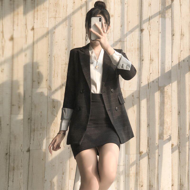 高端总裁职业套装女时尚工作服气质正装女式西装套裙主持人工装