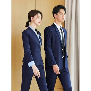 男女职业工装灰色西服套装酒店珠宝店美容院经理前台接待工作制服