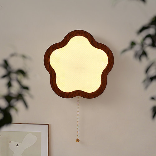 中古风新款花朵壁灯卧室床头灯
