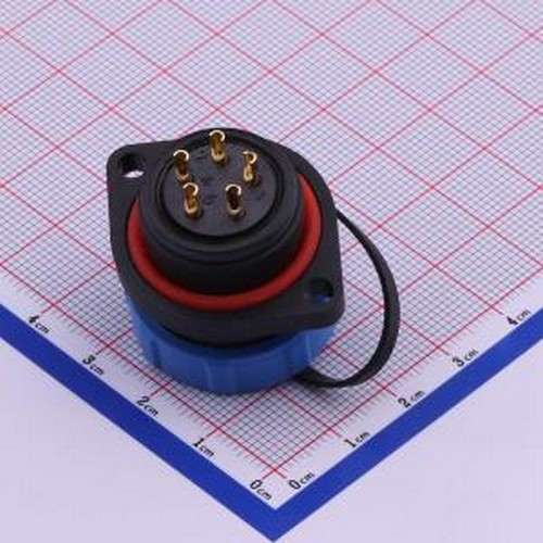 JH2113S-5CP 圆形(线缆)连接器 2孔法兰插座JH2113S-5C