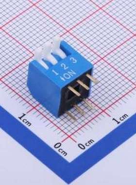 TE-03R 拨码开关 拨码开关蓝色03P-180度 间距2.54mm 立式直插侧