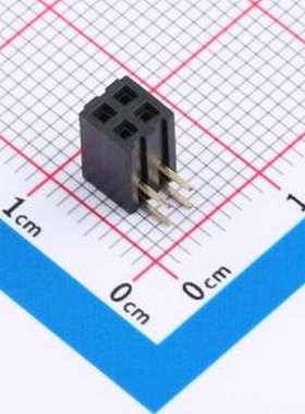 CSFB203-0202A001R1AC 排母 2x2P 间距:2mm 弯插 插件,P=2mm