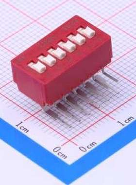 BD06AV 拨码开关 间距2.54mm 平拨,凸起式 6位拨码开关 插件