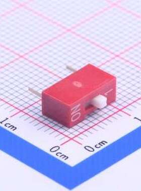 DSWB01LHGET 拨码开关 红色宽体1位顶拨插件 插件,9.9x4mm