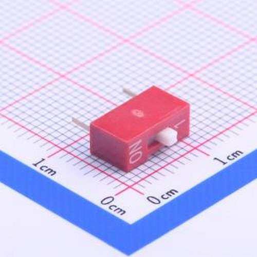DSWB01LHGET 拨码开关 红色宽体1位顶拨插件 插件,9.9x4mm