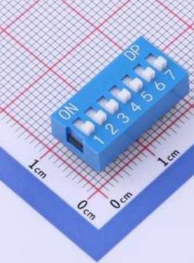KH-BM2.54B-7P 拨码开关 蓝色拨码开关,7位,间距2.54mm 拨码开关