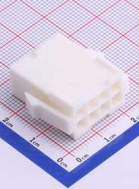 HX41406-8R 胶壳(线对板/线对线) 4.14mm 2x4P 白色 P=4.14mm