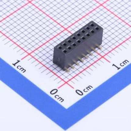 X1321FVS-2x08-C43D48 排母 间距:1.27mm 2x8P 立贴 SMD,P=1.27mm
