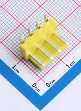 XY-VH3.96-4A21-YT 线对板针座 VH 3.96mm 1x4P 弯插 黄色 弯插,P