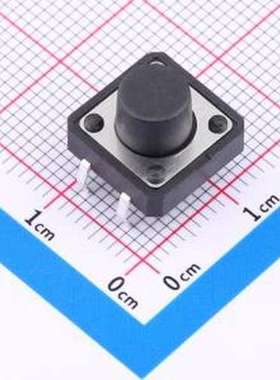 TS-1280HK 轻触开关 12*12*8mm 插脚轻触开关 黑色 4脚 弹力250gf