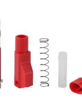 25.450.1 香蕉头/鳄鱼夹 【5件套】4mm 伸缩护套焊接叠插插头 红