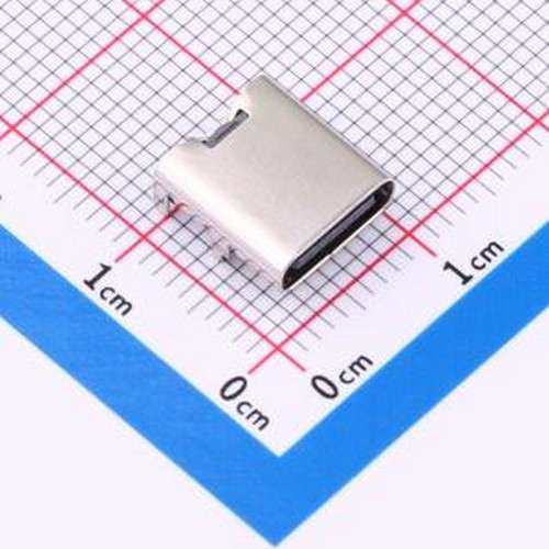 HX TYPE-C 6P L9.4 USB连接器 板上型四脚插板 不锈钢外壳 壳长9.