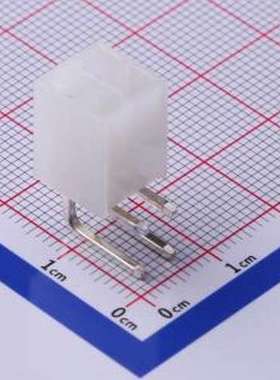C4255WR-F-2X02P 线对板针座 2x2P 间距:4.2mm 弯插 白色半透明