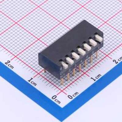 DSPV07LHGET 拨码开关 2.54mm 7位插件琴键式拨码开关