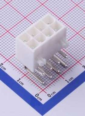 C4255WR-F-2X04PV0 线对板针座 2x4P 间距:4.2mm 弯插 白色 弯插,