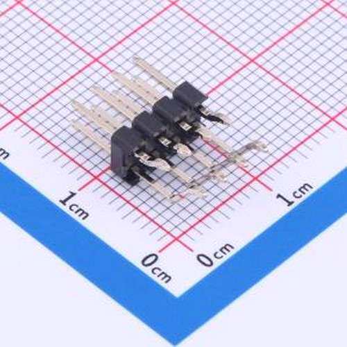 PZ254-2-04-WS 排针 2x4P 间距:2.54mm 方针 卧贴 黑色 SMD,P=2.5