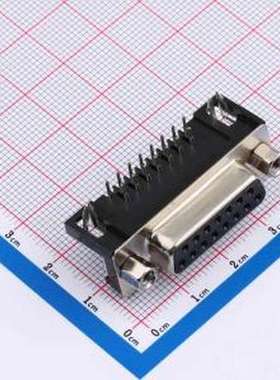 D-SUB-DR-15PCM-CB D-Sub/VGA连接器 D-Sub 母 P数:15P 黑色 弯插