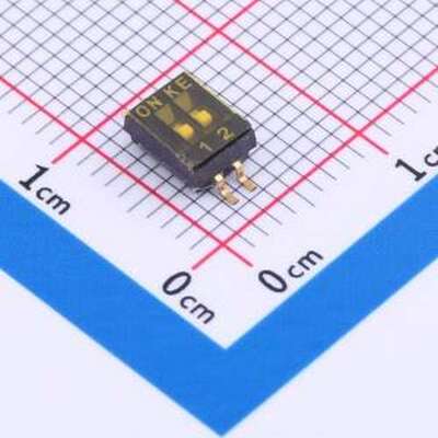 DSHP02TSGET 拨码开关 1.27mm 2位贴片拨码开关(S脚) SMD-4P,4.1x