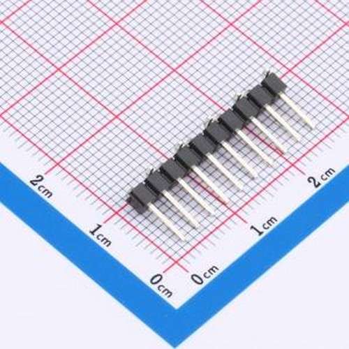 IPCP254M10PB08S 排针 间距:2.54mm 立贴 SMD,P=2.54mm(交错脚) - 实物图