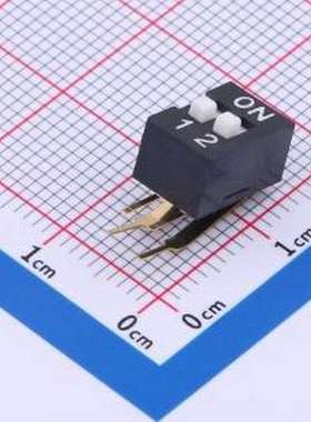 YDB02HG1 拨码开关 2位弯脚90度直插红色拨码开关