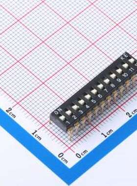 DSIC12LHGET 拨码开关 12位 2.54mm间距插件 DIP 拨码开关 管装 D