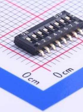 DHN-08-V-T/R 拨码开关 8位 包含引脚总宽度6.7mm 贴片 SMD-16P,4