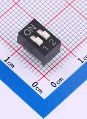 BSE02GK 拨码开关 2.54mm间距2P黑色插件拨码开关 插件,P=2.54mm