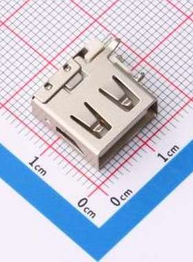 XBDF-0524-09 USB连接器 侧插板 USB 2.0AF 短体无卷边13.8MM长