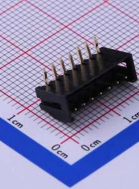 A2005WR-07P 线对板针座 1x7P 间距:2mm 弯插 黑色 弯插,P=2mm