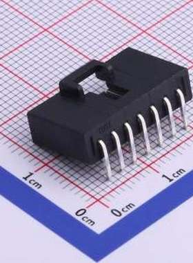 HX25418-7WA 线对板针座 1x7P 间距:2.54mm 弯插 黑色 弯插,P=2.5