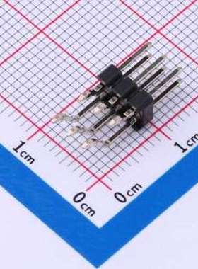 PZ254-2-03-WS 排针 2x3P 间距:2.54mm 方针 卧贴 黑色 SMD,P=2.5