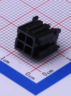 C3030WV-F-2X02P 线对板针座 2x2P 间距:3mm 直插 黑色 插件,P=3m