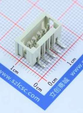 425针座连接器-弯形-05P-2.5mm白灰色 线对板针座 1x5P 间距:2.5m