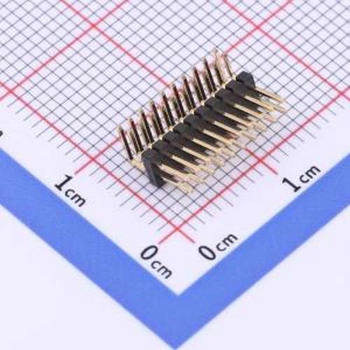 X1321WR-2x10J-C40D18 排针 2x10P 间距:1.27mm 方针 弯插,P=1.27