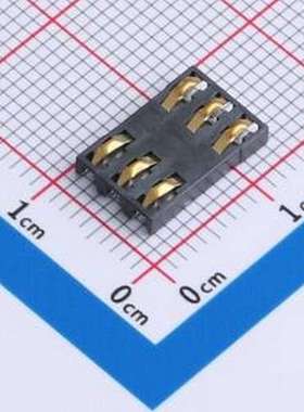 XDSM-1020-3012 纽扣与条形电池连接器 触点式SIM卡座 6PIN Block
