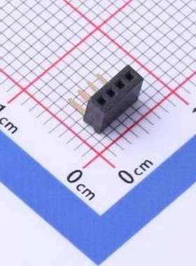X1311FR-04-C43D24 排母 间距:1.27mm 1x4P 弯插 弯插,P=1.27mm