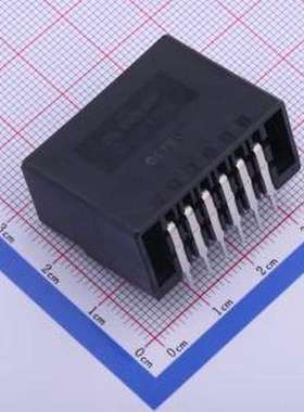 178306-2 线对板针座 2x6P 间距:3.81mm 弯插 弯插,P=3.81mm