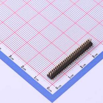 X1321WVS-2x27J-C40D53 排针 2x27P 间距:1.27mm 方针 SMD,P=1.27
