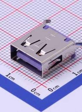 916-162A1173Y10210 USB连接器 Type-A 母 直插 紫色 插件