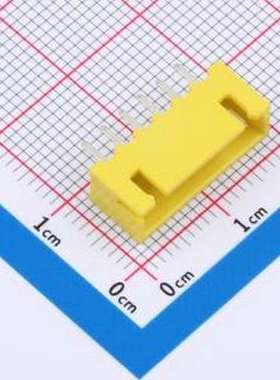 WF-1A254A6P-Y 线对板针座 间距2.54mm 直插 黄色 1x6P 插件,P=2.