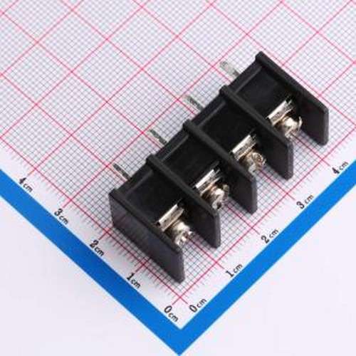 WJ55S-B-10.0-4P栅栏式接线端子间距P=10.0mm 4Pin位边脚黑色