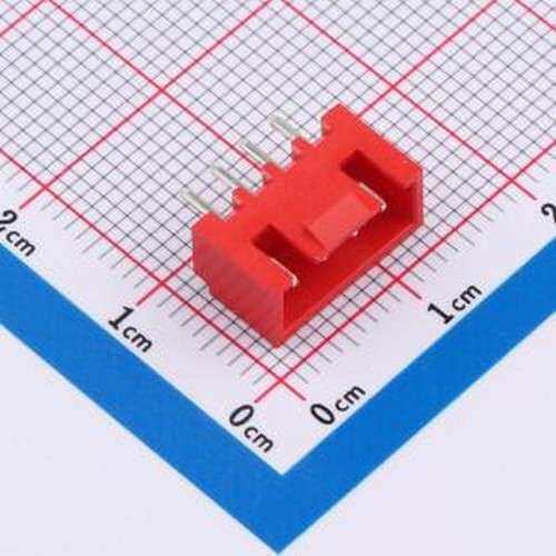 WF-1A254B4P-R 线对板针座 间距2.54mm 直插 带扣 红色 1x4P 插件