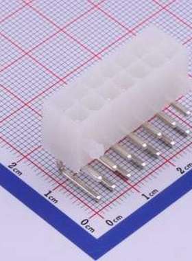 C4255WR-F-2X07P 线对板针座 2x7P 间距:4.2mm 弯插 白色半透明