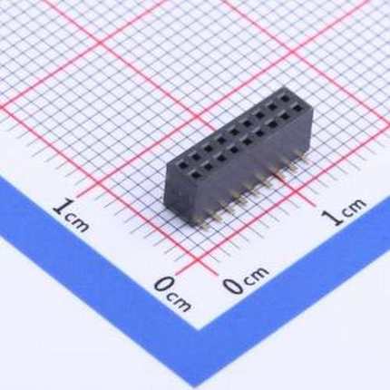 X1321FVS-2x09-C43D48 排母 间距:1.27mm 2x9P 立贴 SMD,P=1.27mm