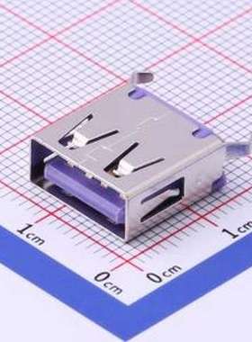 916-162A1172Y10210 USB连接器 Type-A 母 直插 紫色 插件