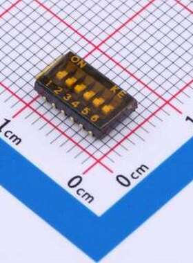 DSHP06TJGER 拨码开关 6位 1.27mm脚距内弯脚 拨码开关 SMD-12P,5