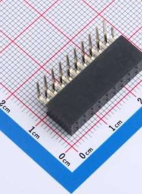 DS1024-2x10R2 排母 2x10P 间距:2.54mm 弯插 黑色 插件,P=2.54mm